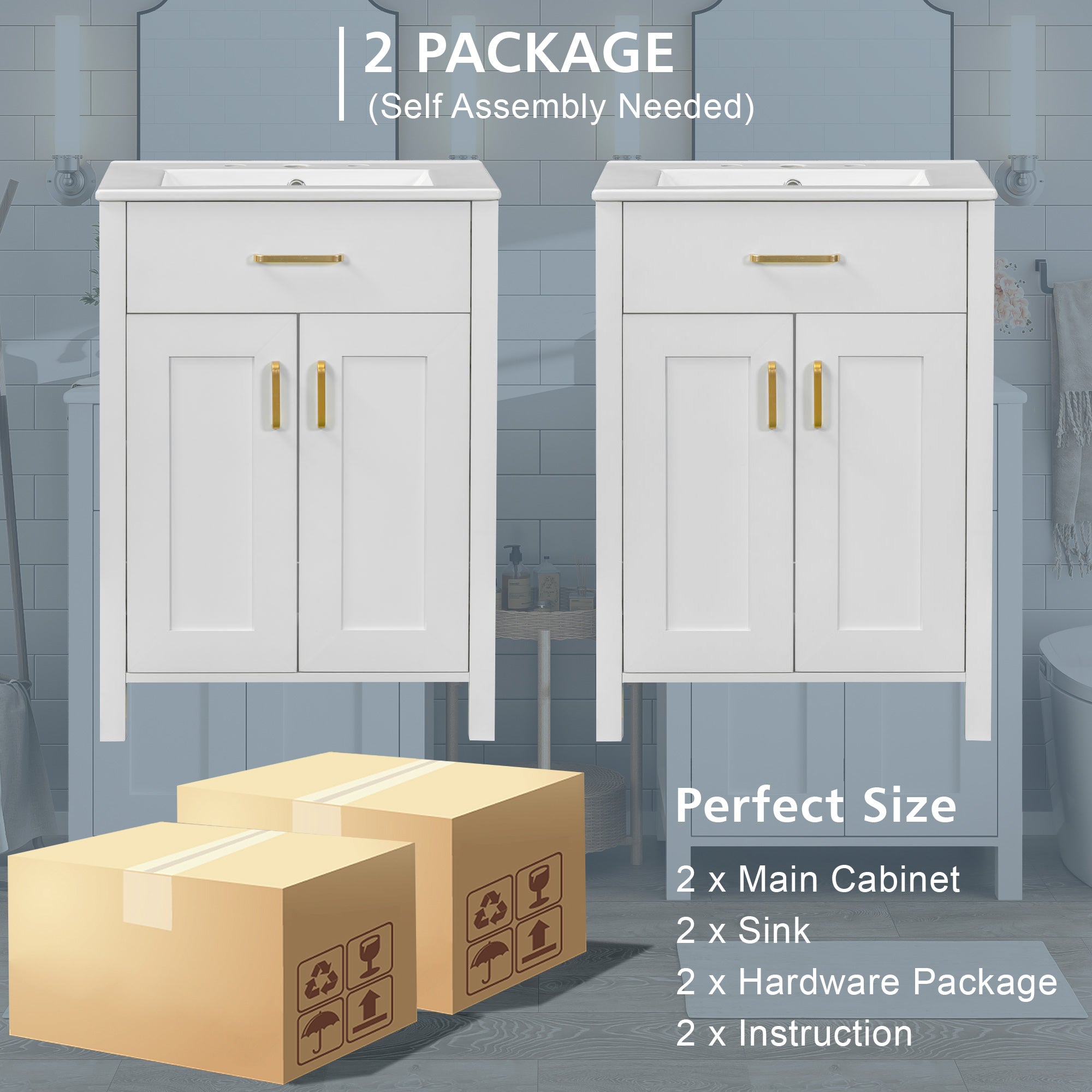 Modern 48-Inch Bathroom Vanity with Ceramic Sink