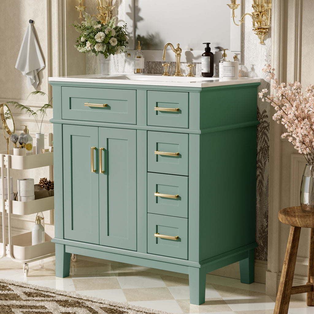 30" Bathroom Vanity with Ceramic Sink
