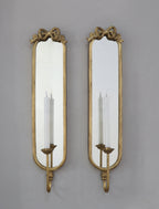 Set of 2 Bow-Top Mirrored Sconce
