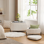 29.9" Wide 2-Piece Upholstered Storage Ottoman Set