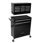 High Capacity Rolling Tool Chest with Wheels and Drawers, 8-Drawer Tool Storage Cabinet--BLACK