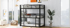 Metal Twin Size Triple Bunk Bed, Black
