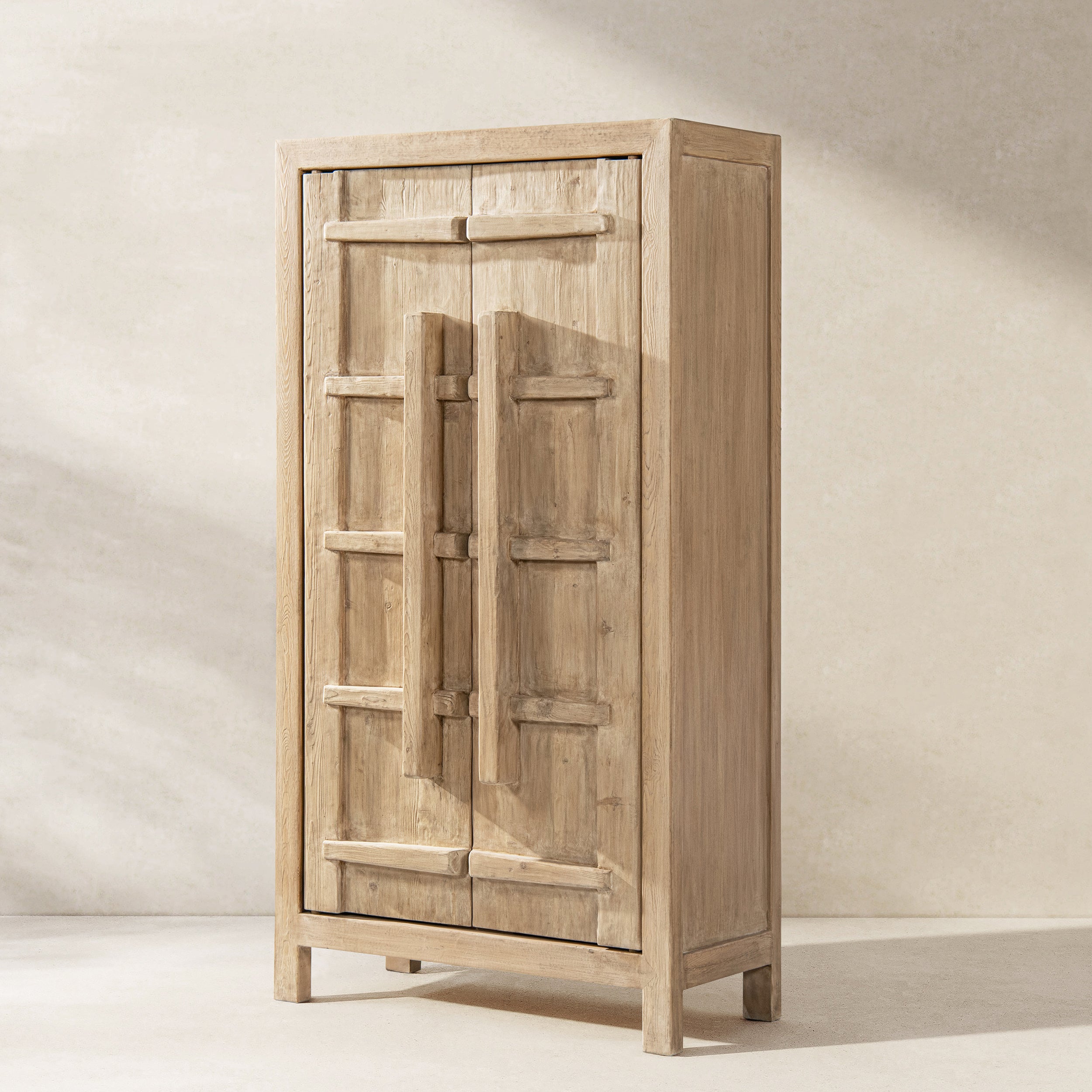 Rowan 83" Tall Reclaimed Pine Crossbar Storage Cabinet
