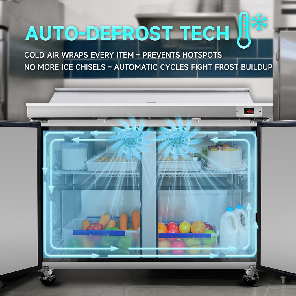 Orikool 60 IN Commercial Refrigerators Sandwich & Salad Prep Table