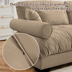 Large Size Modern Two-Seater Sofa with Bolstered Armrests