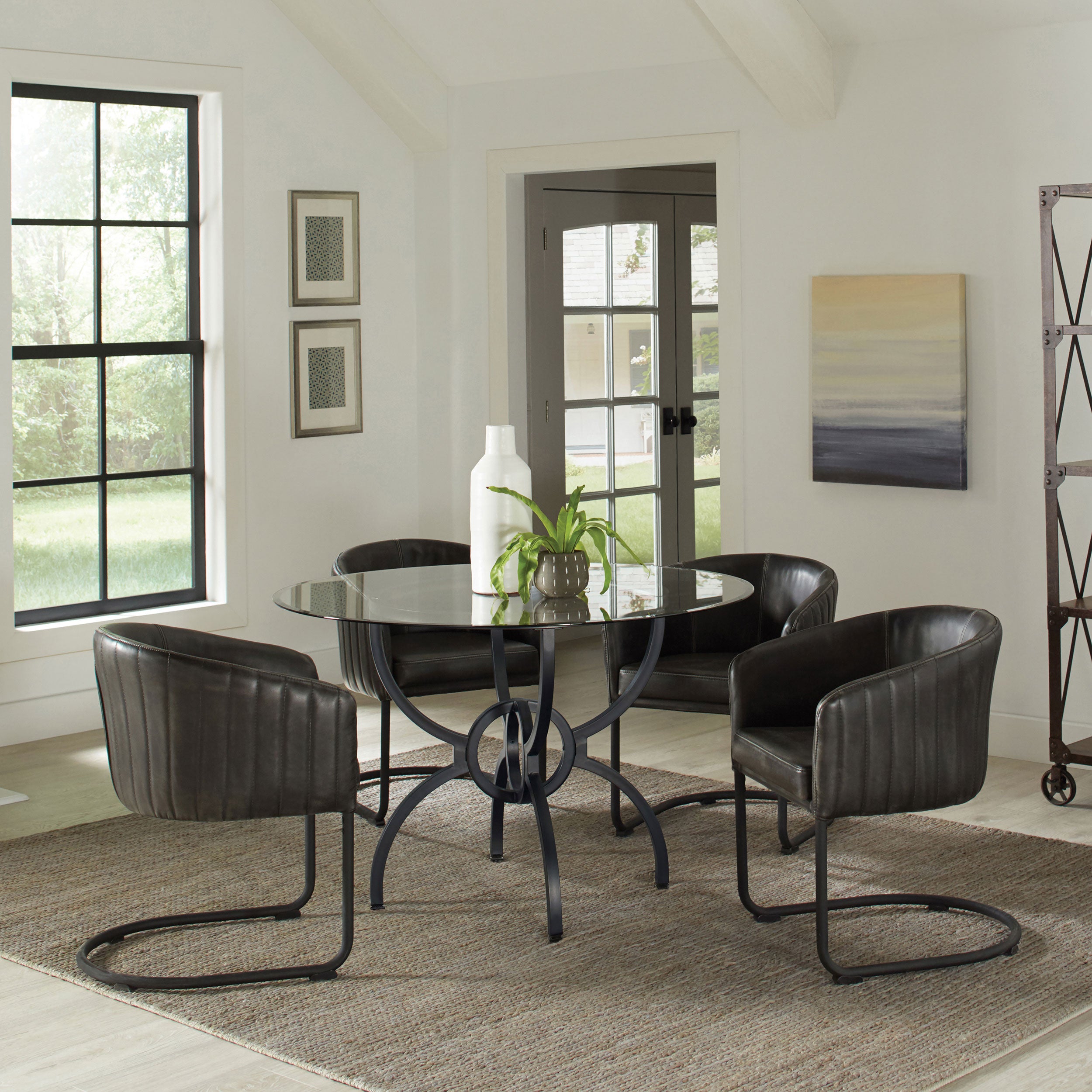 Marina Gunmetal 48-Inch Round Dining Table