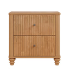 Fluted Nightstand with 3 Drawers