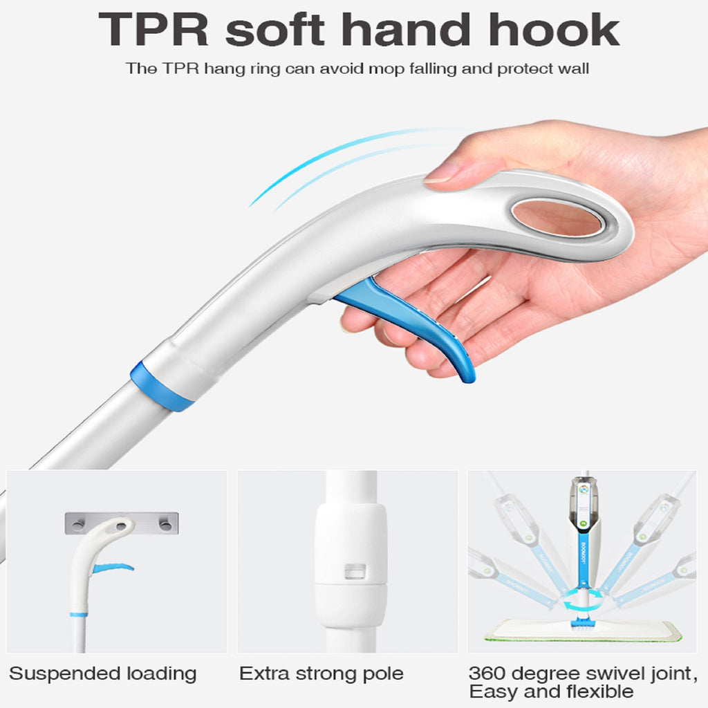 Washable Mat Spray Mop - Superfine Fiber Mop with Reusable Bottle