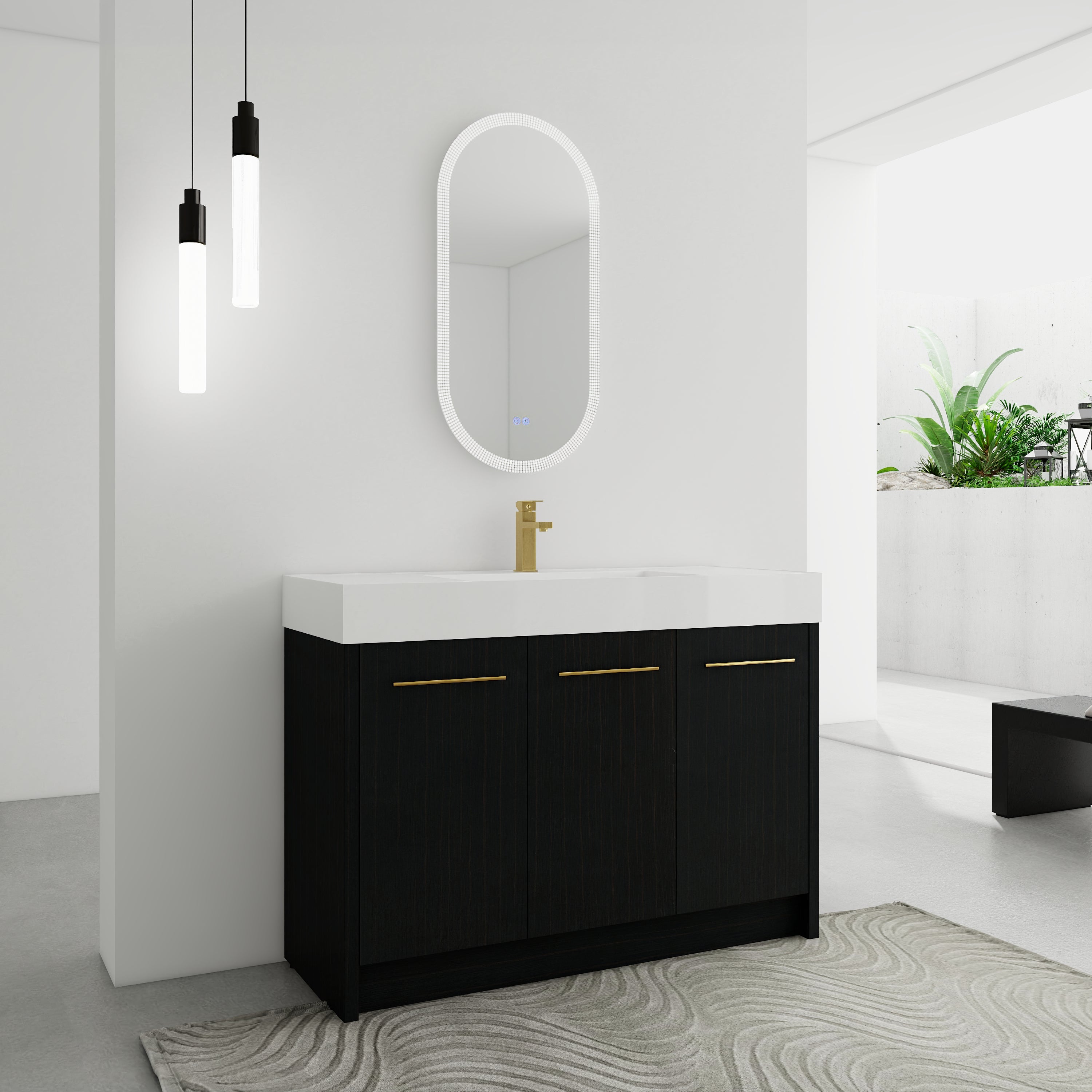 48 Inch Freestanding Bathroom Vanity with Resin Sink