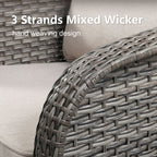 73.6" PE Wicker Rattan Outdoor Furniture Set, 3 Seat Sofa