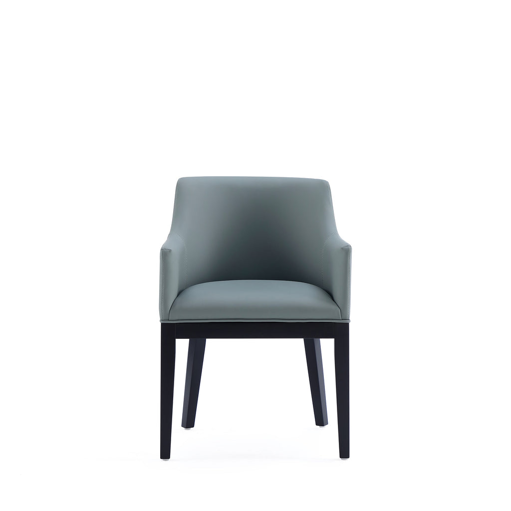 Gansevoort Wood Vegan Leather Armchair in Pewter