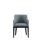 Gansevoort Wood Vegan Leather Armchair in Pewter