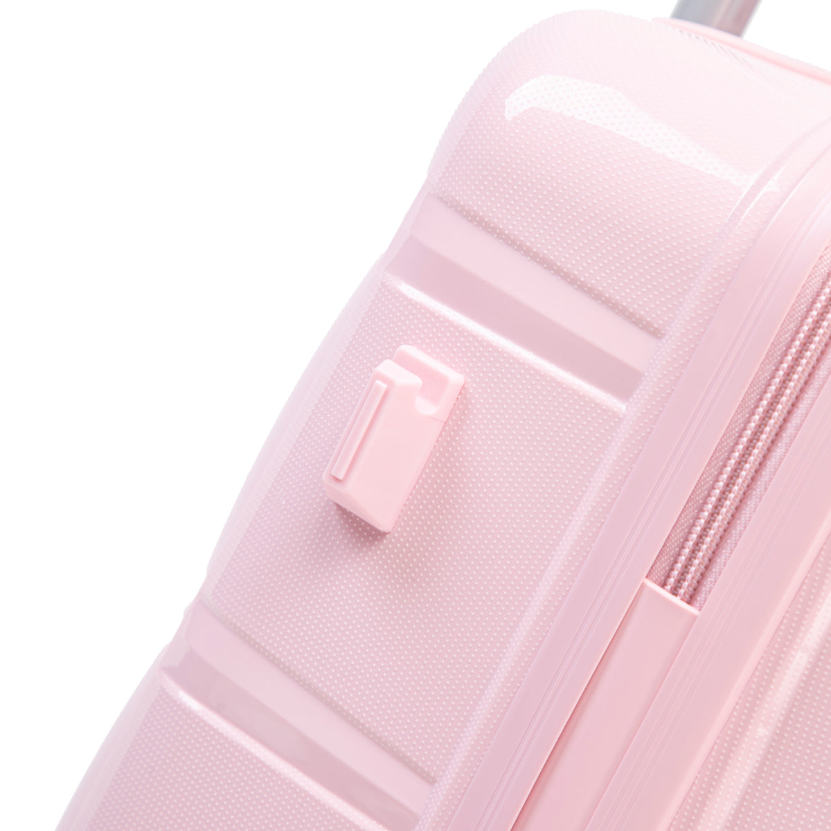 3-Piece Hard Case Luggage Set, 20/24/28 Inch, Polypropylene with Spinner Wheels, Pink