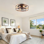 20'' Mounting Type Caged Ceiling Fan with Lights and Remote Control