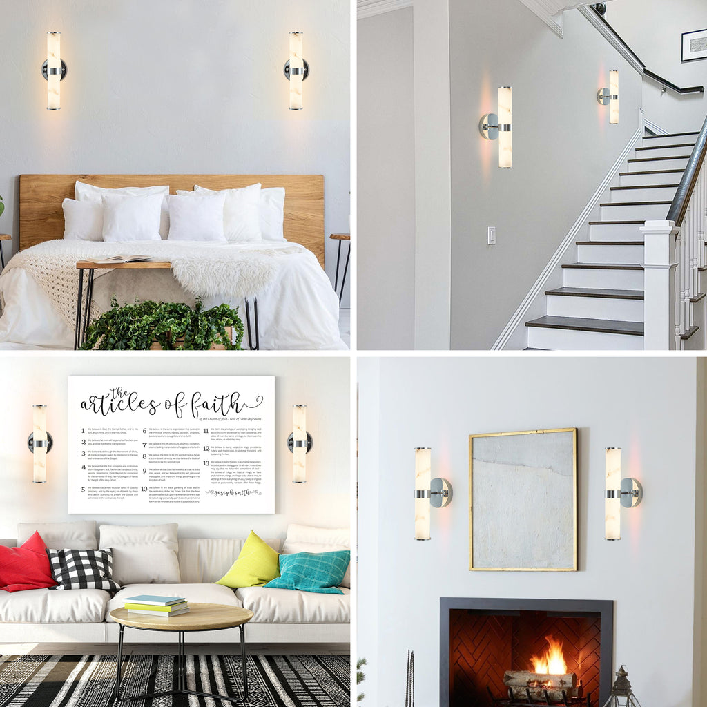 Resin Imitation Marble Wall Sconces Set of 2