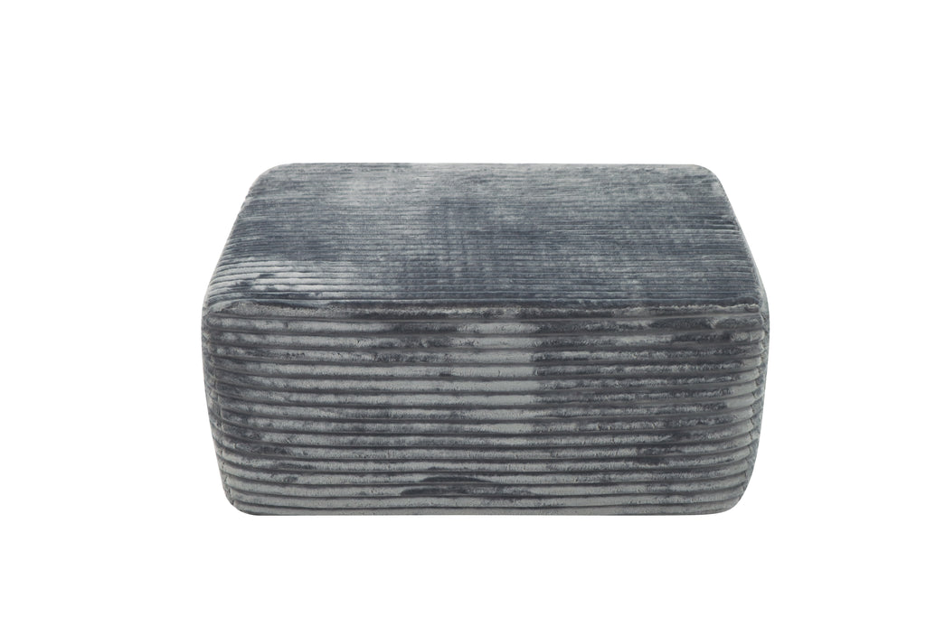 Plush Grey Ottoman
