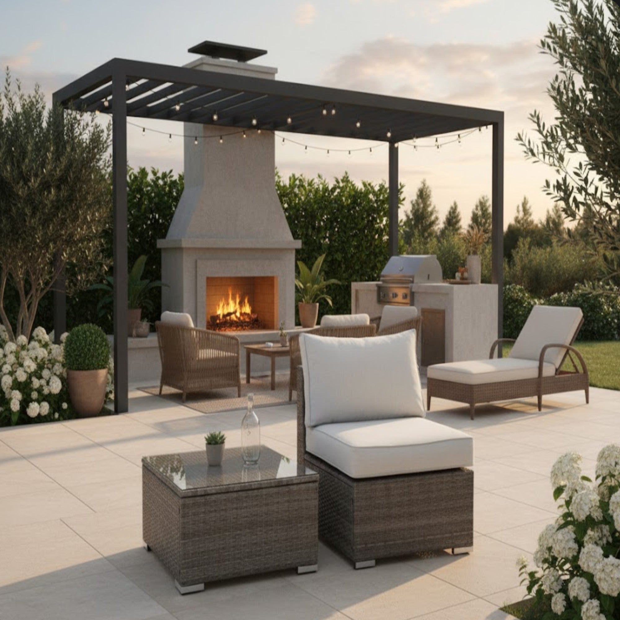 2-Piece All-Weather Outdoor Rattan Patio Furniture Set