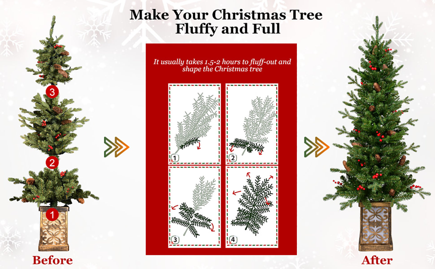 4FT Pre-Lit Christmas Tree