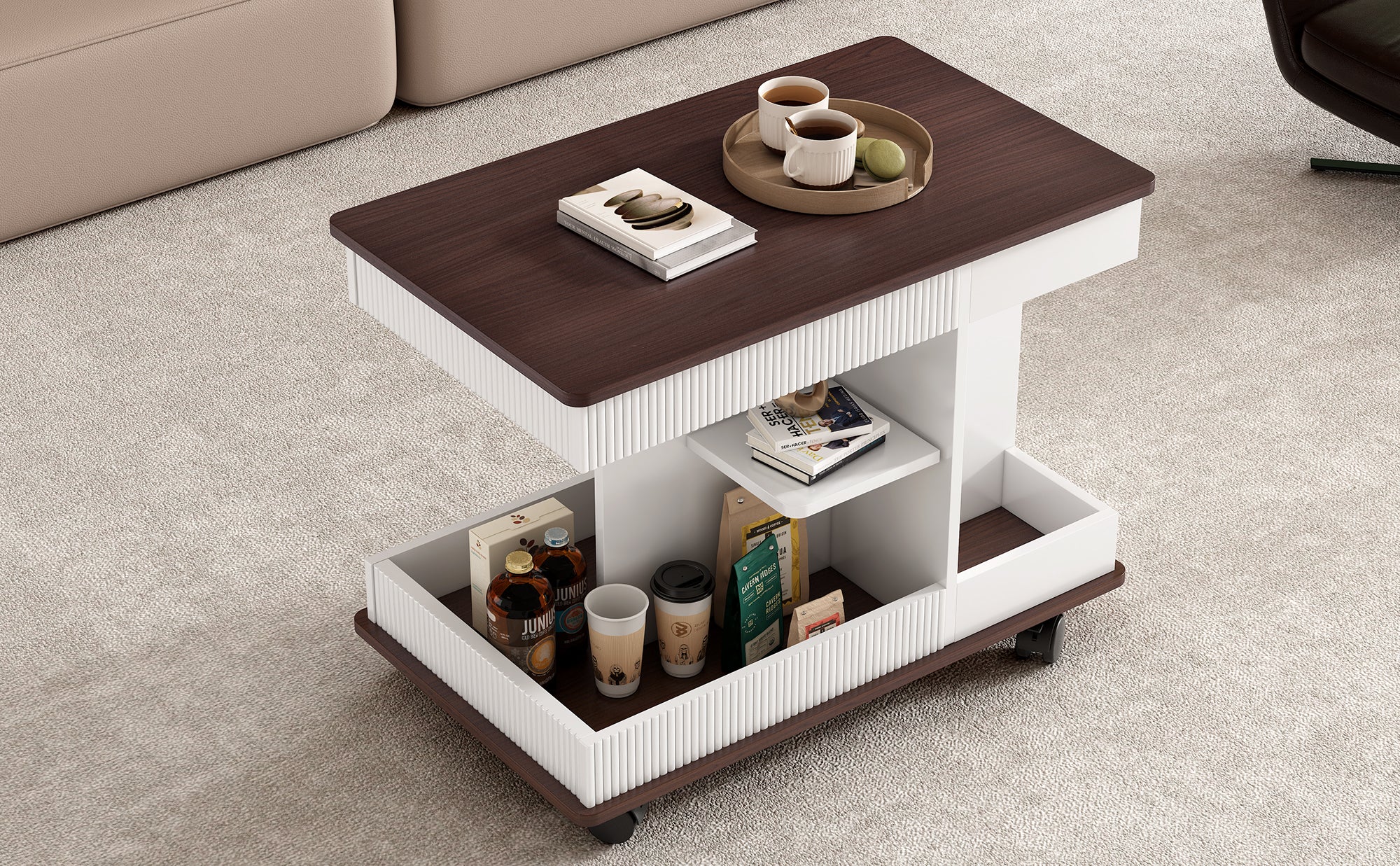 U-Can Adjustable End Table with Wheels