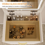 3 in 1 Vanity Desk with Open Top Mirror