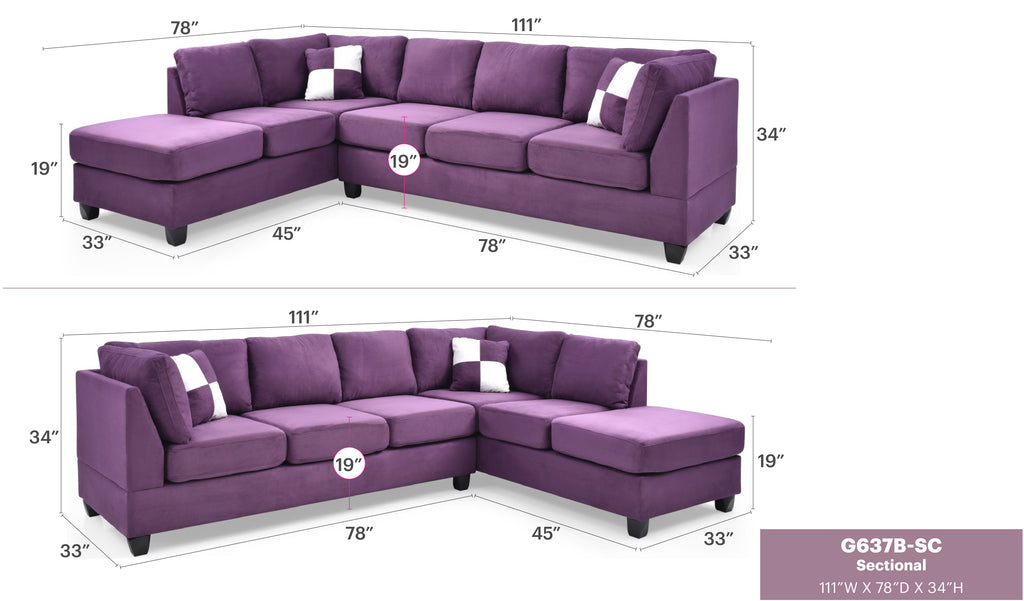Malone G637B-SC Sectional (Without Ottoman)