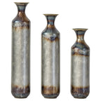 Hand-Forged Metal Vases Set of 3