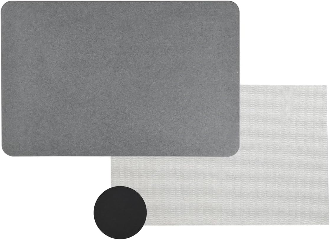 4 Colors! - 24'' x 15'' Diatomaceous Quick-Drying Stone Bath Mat