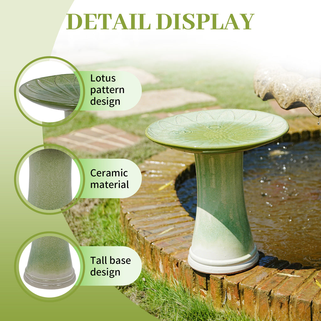 Handmade Glazed Ceramic Bird Bath