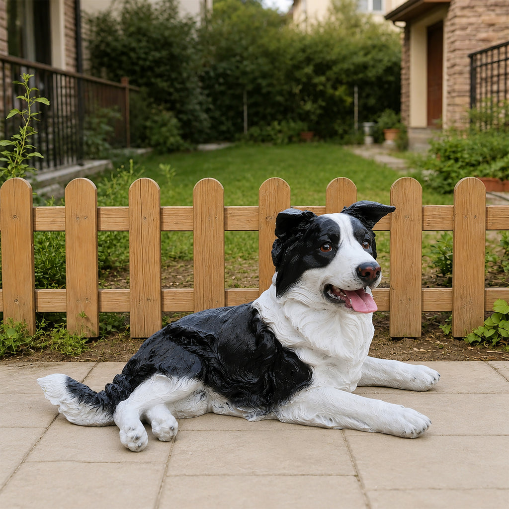 Outdoor Garden Border Collie Dog Statue