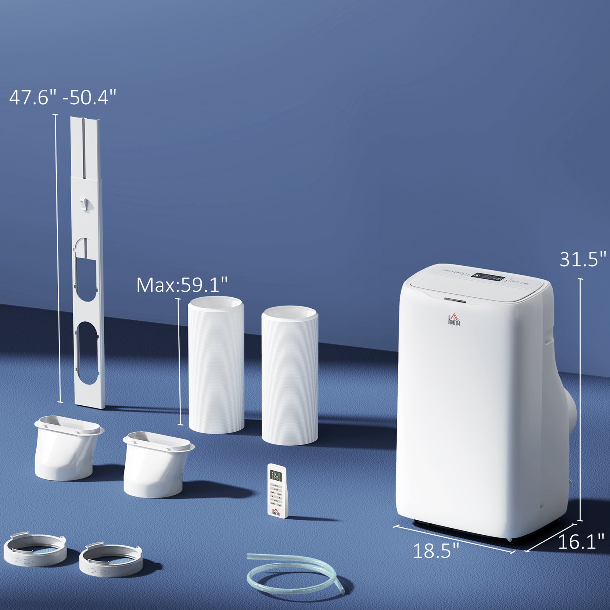 HOMCOM 14000 BTU Dual Hose Portable Air Conditioner