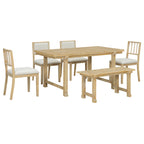 Trexm 6-Piece Farmhouse Dining Set for 6