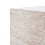 Outdoor/Indoor Square Travertine Lightweight Concrete Side Table