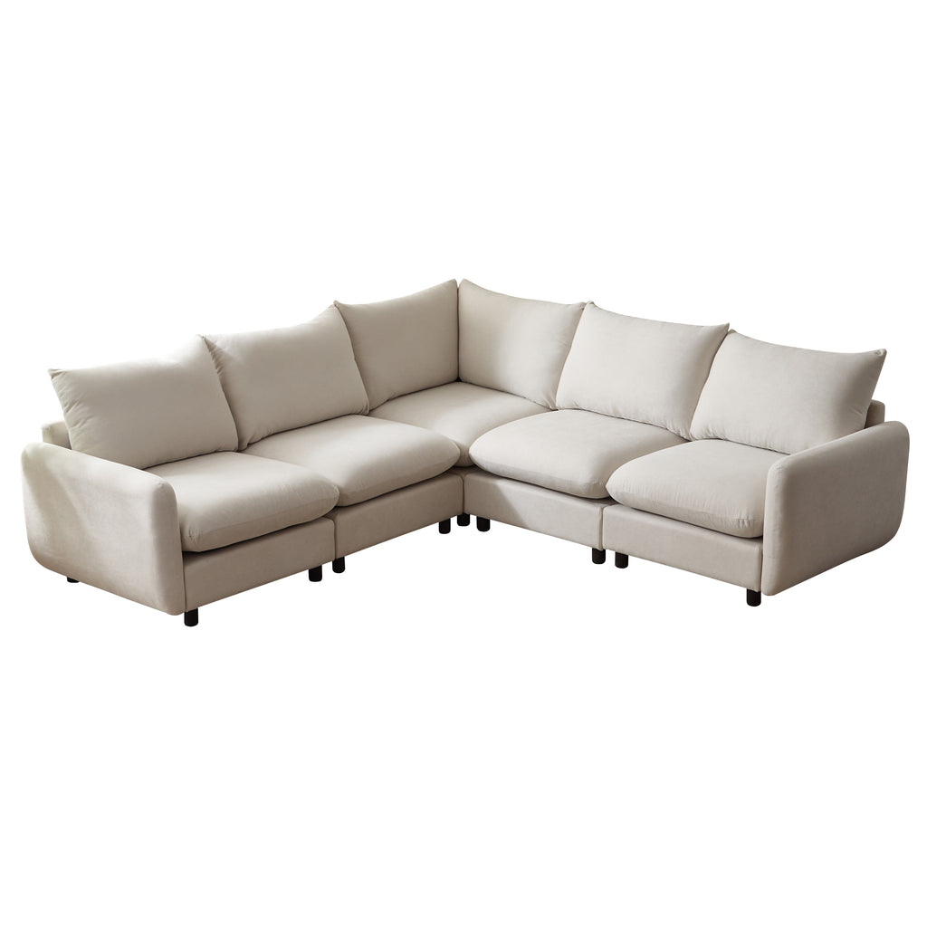 99 in. Oversize 5-Piece L Shaped Modular Free Combination Sectional Sofa