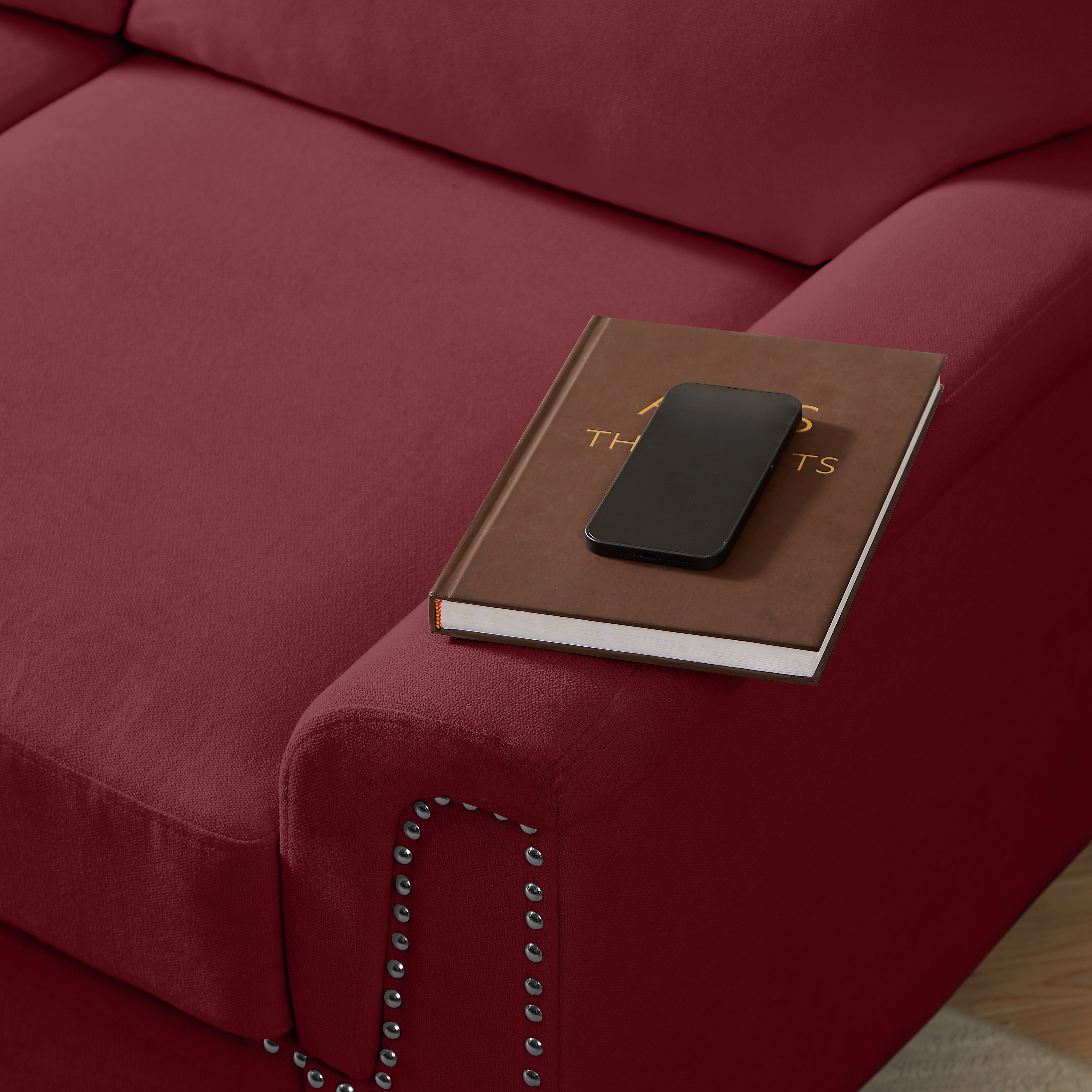 Modern Compressed Snowfleece Fabric 3-Seater Sofa
