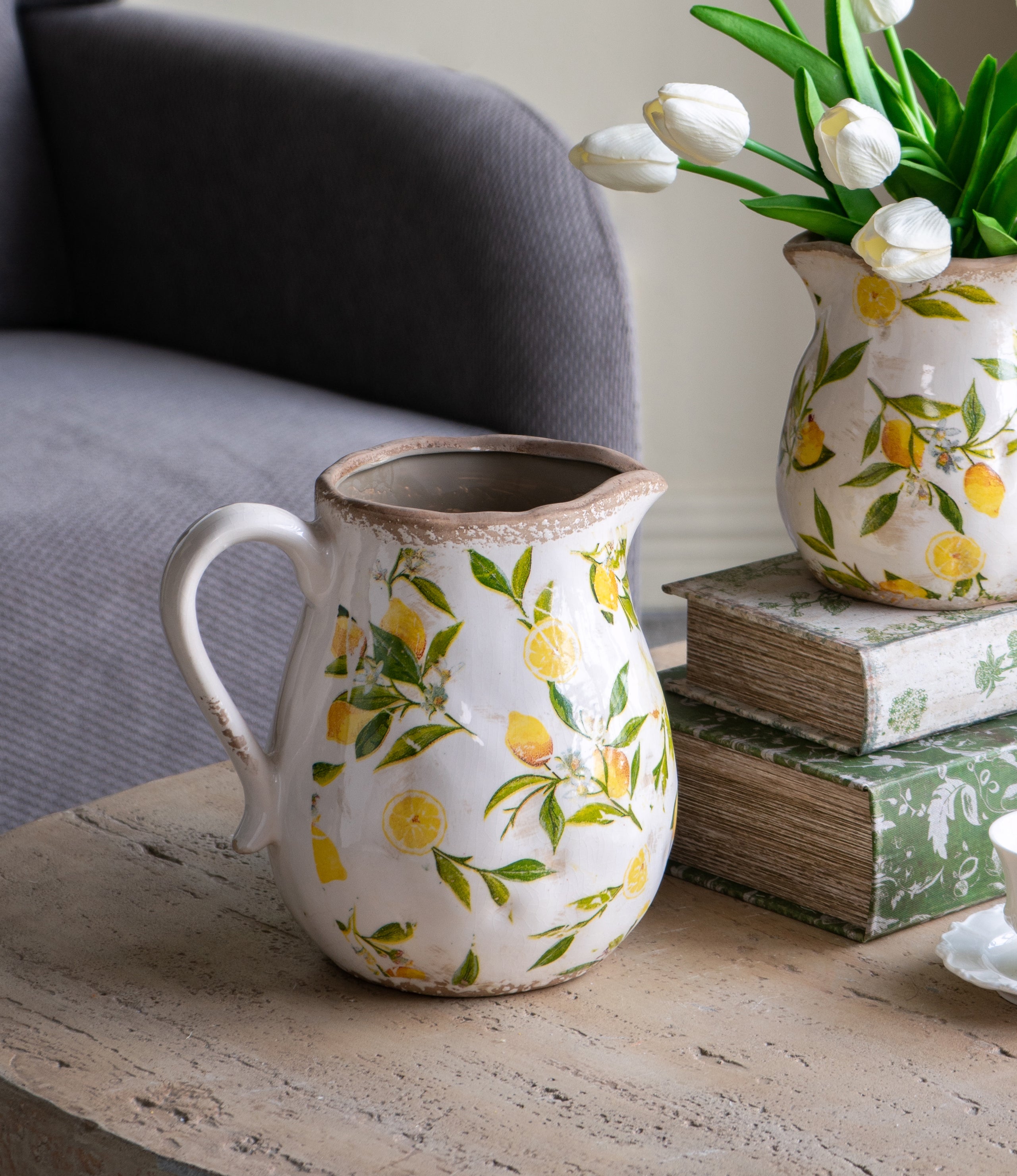 Distressed White Ceramic Vase