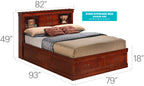 Charming King Storage Bed in Cherry Finish