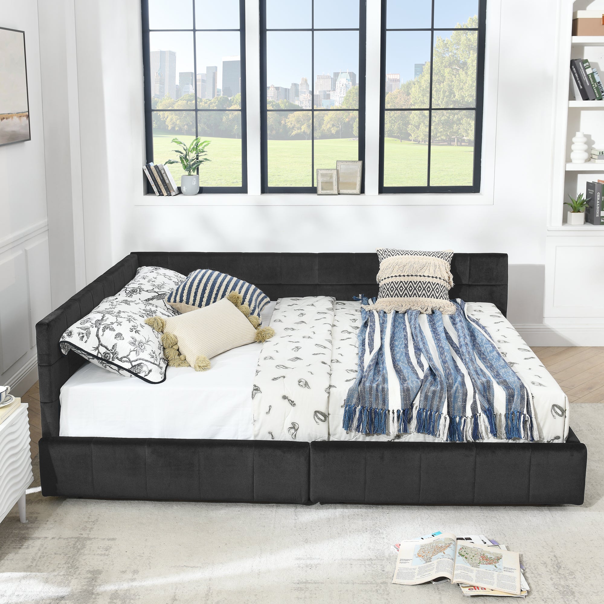 Queen Size Storage Upholstered Tufted Bed Frame