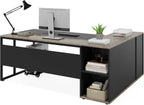 71 Inch Executive Desk with Cabinet Storage