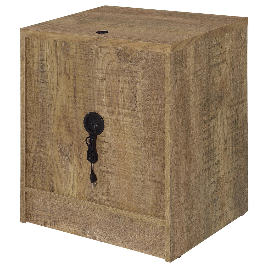 Geary Mango 2-Drawer Nightstand with LED Lights and USB