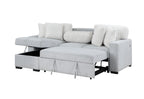 Ford Light Grey/White Reversible Pull Out Sofa Bed
