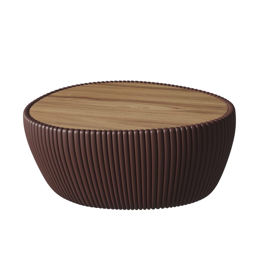 Coffee Color Sintered Stone Top Goose Egg Shaped Table