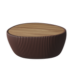 Coffee Color Sintered Stone Top Goose Egg Shaped Table