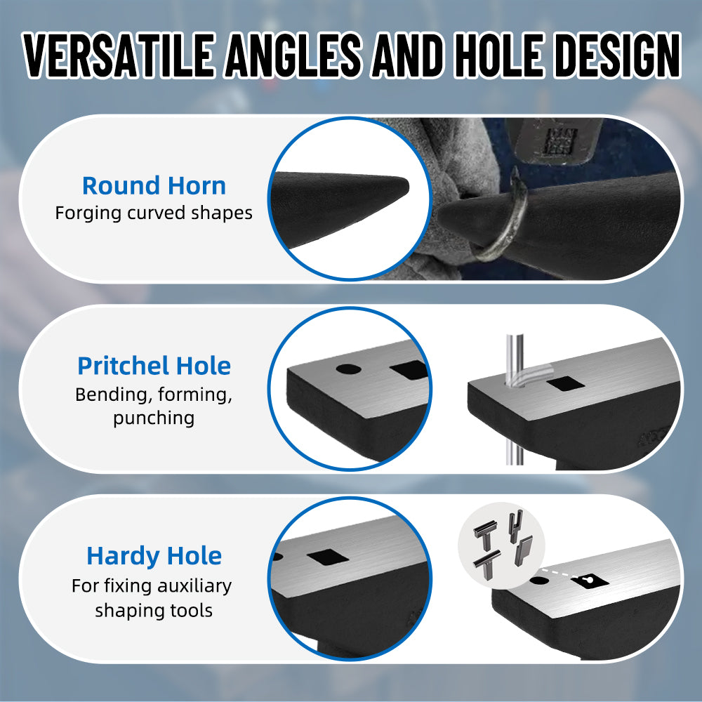 Single Horn Anvil - 45Lbs Cast Steel High Hardness Tool