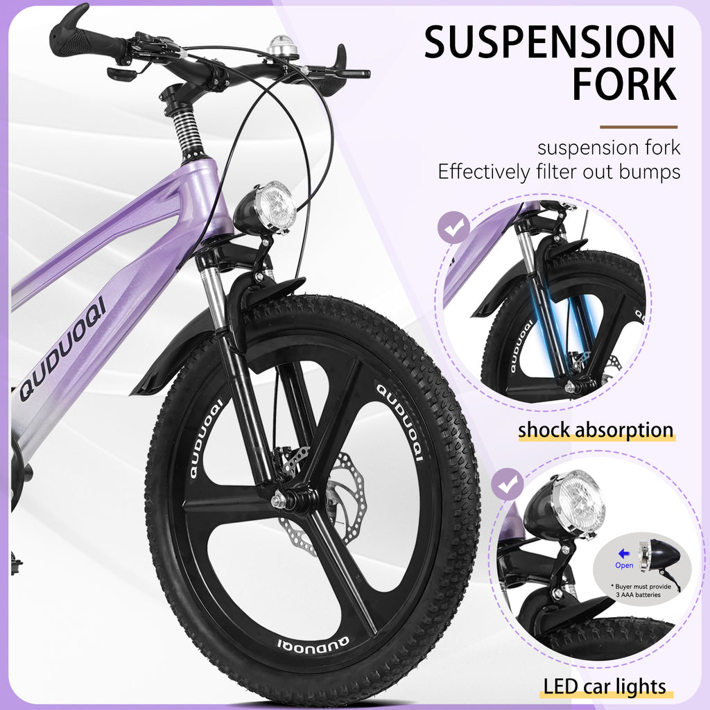 FKZNPJ 20 Inch Kids Mountain Bike, 7-Speed Youth Bicycle