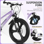FKZNPJ 20 Inch Kids Mountain Bike, 7-Speed Youth Bicycle
