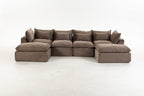 129.8" Width Cloud Couch Oversized Modular Sectional Sofa