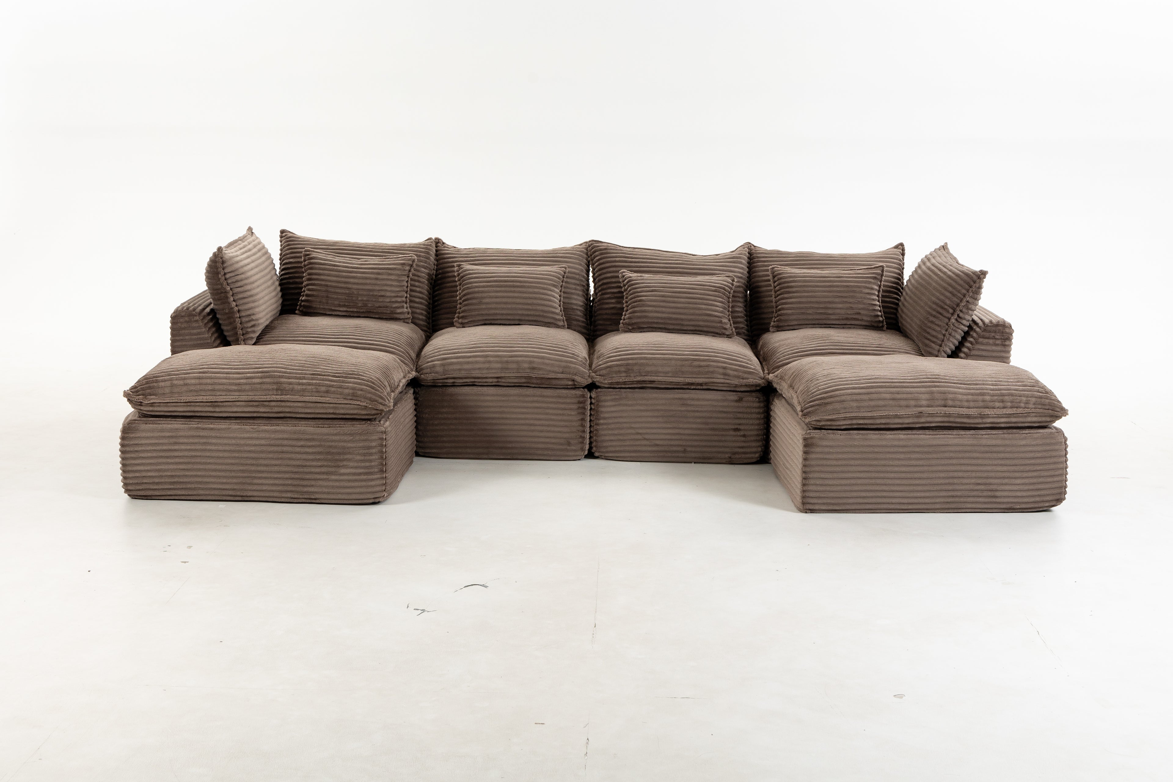 129.8" Width Cloud Couch Oversized Modular Sectional Sofa