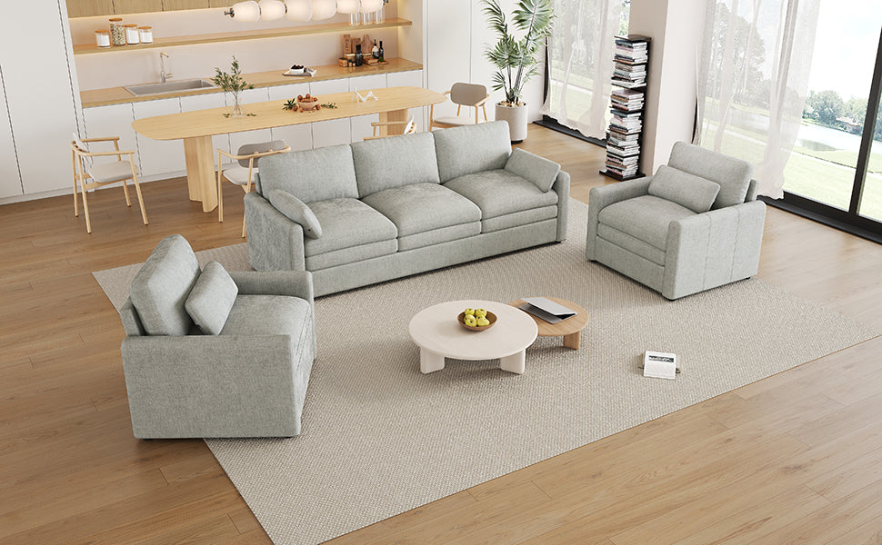 Cozy Upholstered Sofa Set - Oversized Comfortable Design