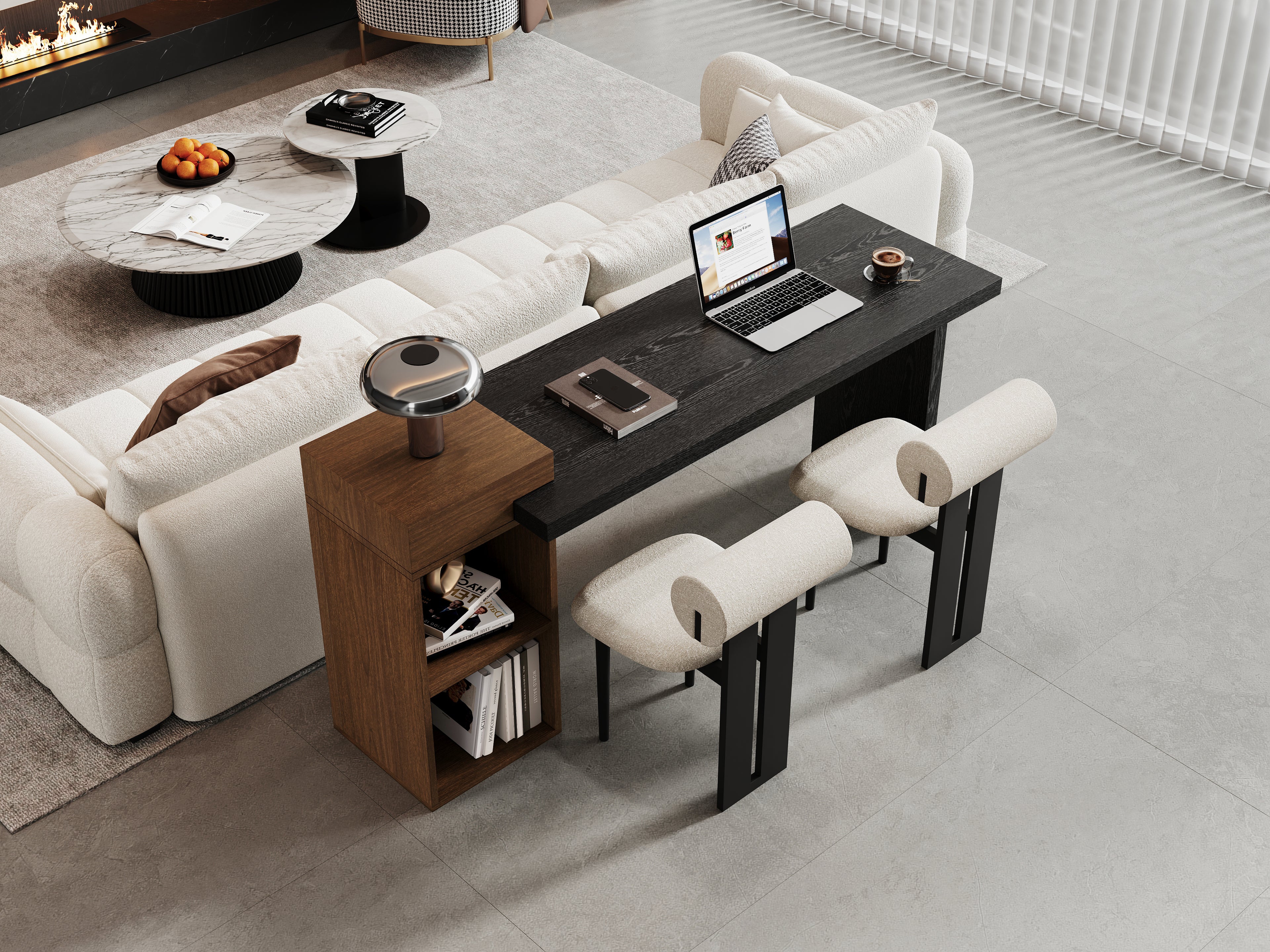 Modern Two-Tone Sofa Side Table