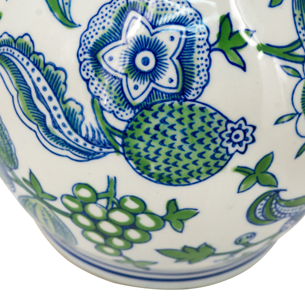 D6.9x13.4" Porcelain Double Gourd Vase with Cherry Blossom Patterns
